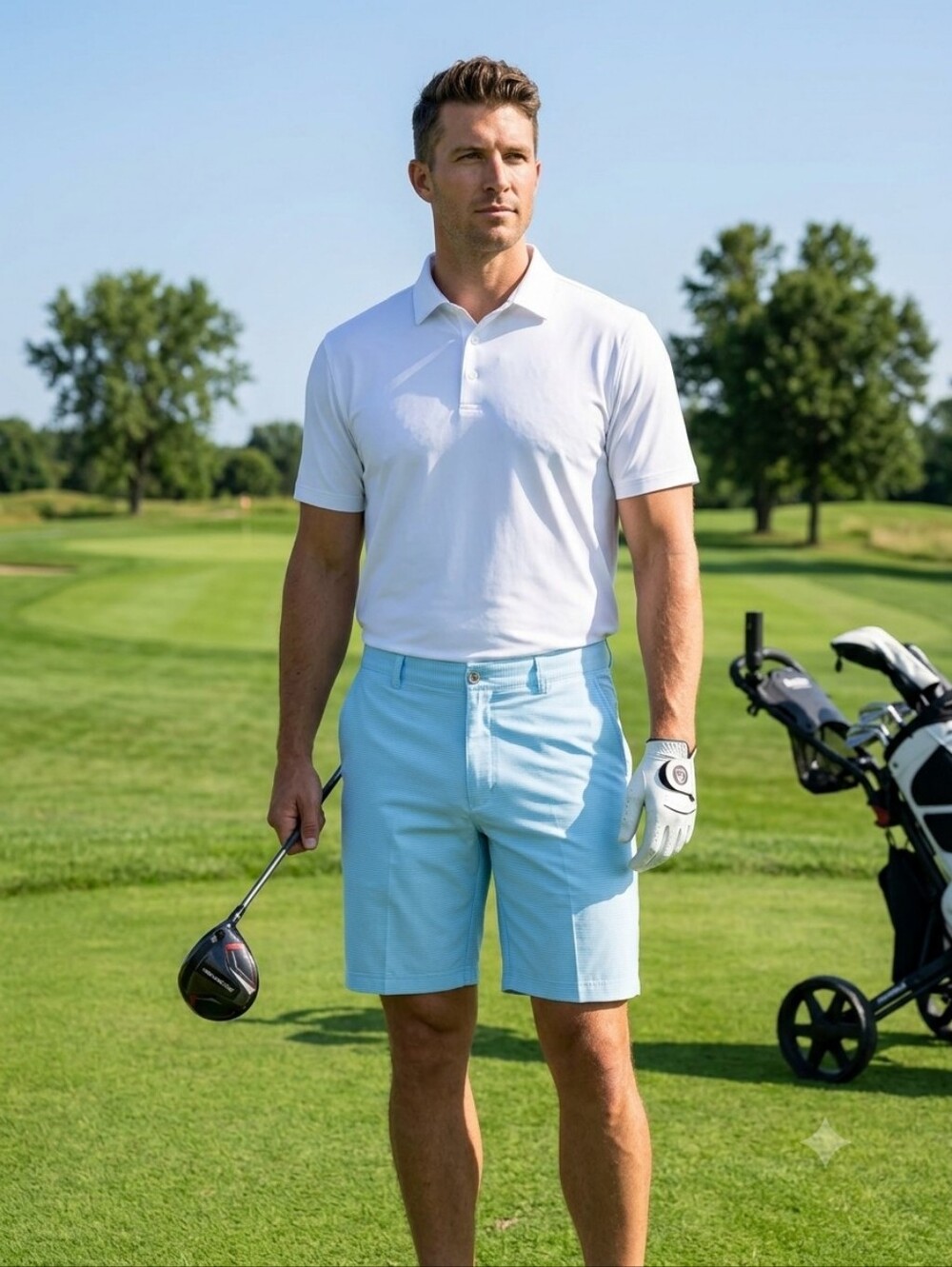 Pebble Beach Men's Dry-Luxe Performance Golf Shorts, Size 38